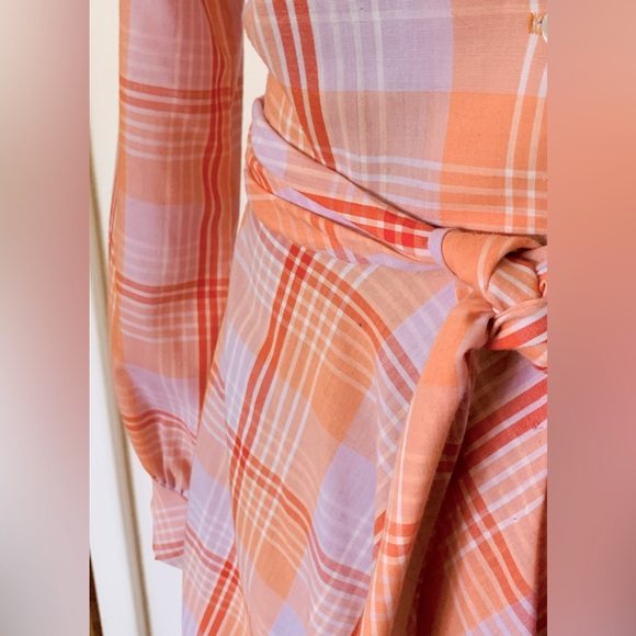 Avon Family Fashions 70’s Vintage Sz14 (photos measurements) Plaid Shirtdress - Picture 4 of 10